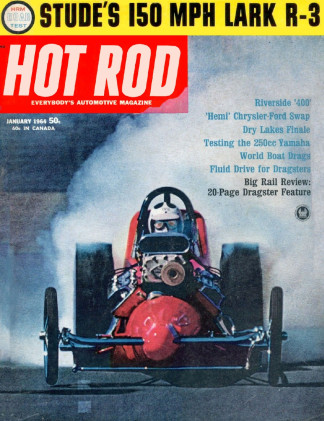 HOT ROD 1964 JAN - R-3 LARK, RAIL Spcl, GOLDEN ST. 400